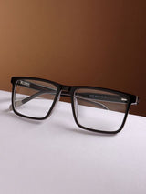 Sleek Black Rectangle Frame Eyeglasses for Men and Women (SG-97229)