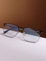 Sleek Gun Black Rectangle Frame Eyeglasses for Men and Women (SG-32028)