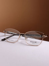 Sleek Gold Rectangle Frame Eyeglasses for Men and Women (SG-90035)