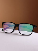 Sleek Black Rectangle Frame Eyeglasses for Men and Women (SG-12991)