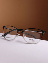 Sleek Gun Black Rectangle Frame Eyeglasses for Men and Women (SG-9199)