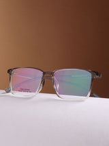 Sleek Grey Clear Rectangle Frame Eyeglasses for Men and Women (SG-12455)