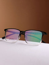 Sleek Black Clear Rectangle Frame Eyeglasses for Men and Women (SG-12455)