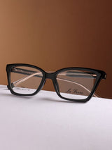 Sleek Gold Black Rectangle Frame Eyeglasses for Men and Women (SG-0004)