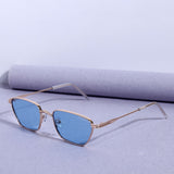 Andreas Gold Blue Edition Trapezoid Sunglasses
