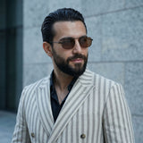 Imperio Black Brown Rectangle Sunglasses for Men & Women | UV400