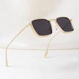 Francis Gold Black Rectangle Sunglasses