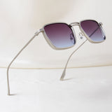 Francis Silver Blue Gradient Rectangle Sunglasses