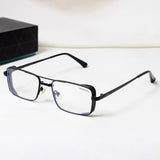 OPERA. Black Clear Rectangle Sunglasses