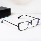 OPERA. Black Clear Rectangle Sunglasses