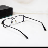 OPERA. Black Clear Rectangle Sunglasses