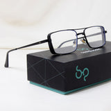 OPERA. Black Clear Rectangle Sunglasses