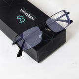 OPERA. Black Clear Rectangle Sunglasses