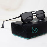 OPERA. Black Rectangle Sunglasses