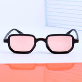 Ocean Black Pink Polarized Rectangle Sunglasses