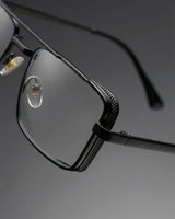 OPERA. Black Clear Rectangle Sunglasses