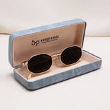 Opulent Gold Black Hexagon Sunglasses