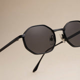 Opulent Full Black Hexagon Sunglasses