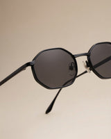 Opulent Full Black Hexagon Sunglasses
