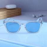 Peter Clear Blue Square Sunglasses
