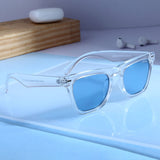 Peter Clear Blue Square Sunglasses