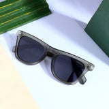 Peter Polarized Green Black Square Sunglasses