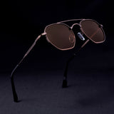 Phantom Gun Brown Hexagon Sunglasses