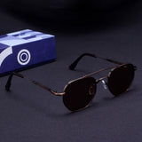 Phantom Gun Brown Hexagon Sunglasses