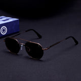Phantom Gun Brown Hexagon Sunglasses