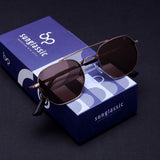 Phantom Gun Brown Hexagon Sunglasses