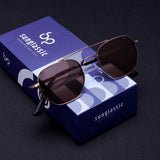 Phantom Gun Brown Hexagon Sunglasses