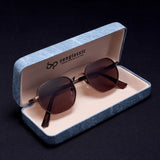 Phantom Gun Brown Hexagon Sunglasses