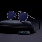 Phantom Siver Blue Hexagon Sunglasses
