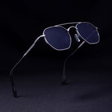 Phantom Siver Blue Hexagon Sunglasses
