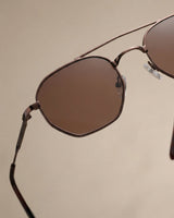 Phantom Gun Brown Hexagon Sunglasses