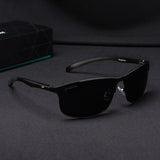 Radiant Black Polarized Rectangle Sunglasses