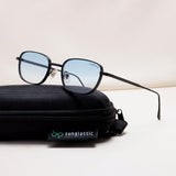Regal Black Blue Gradient Oval Sunglasses