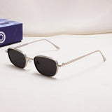 Regal Silver Black Oval Sunglasses