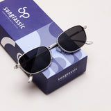 Regal Silver Black Oval Sunglasses