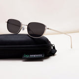 Regal Silver Black Oval Sunglasses