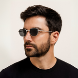 Regal Silver Black Oval Sunglasses