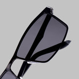 RideX Edition – Gray Black Rectangle Sunglasses | UV400 Polarized | Unisex
