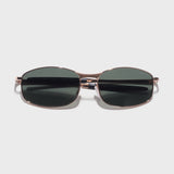 Swiftor Gold Green Polarized Rectangle Sunglasses | UV400