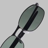 Swiftor Gun Black Green Polarized Rectangle Sunglasses | UV400