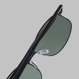 Swiftor Gun Black Green Polarized Rectangle Sunglasses | UV400
