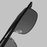 Swiftor Gun Black Polarized Rectangle Sunglasses | UV400