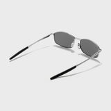 Swiftor Silver Black Polarized Rectangle Sunglasses | UV400