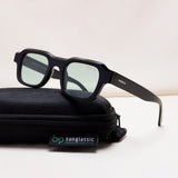 Walter Black Green Square Sunglasses