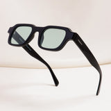 Walter Black Green Square Sunglasses