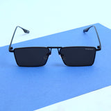 Rebel Black Rectangle Sunglasses